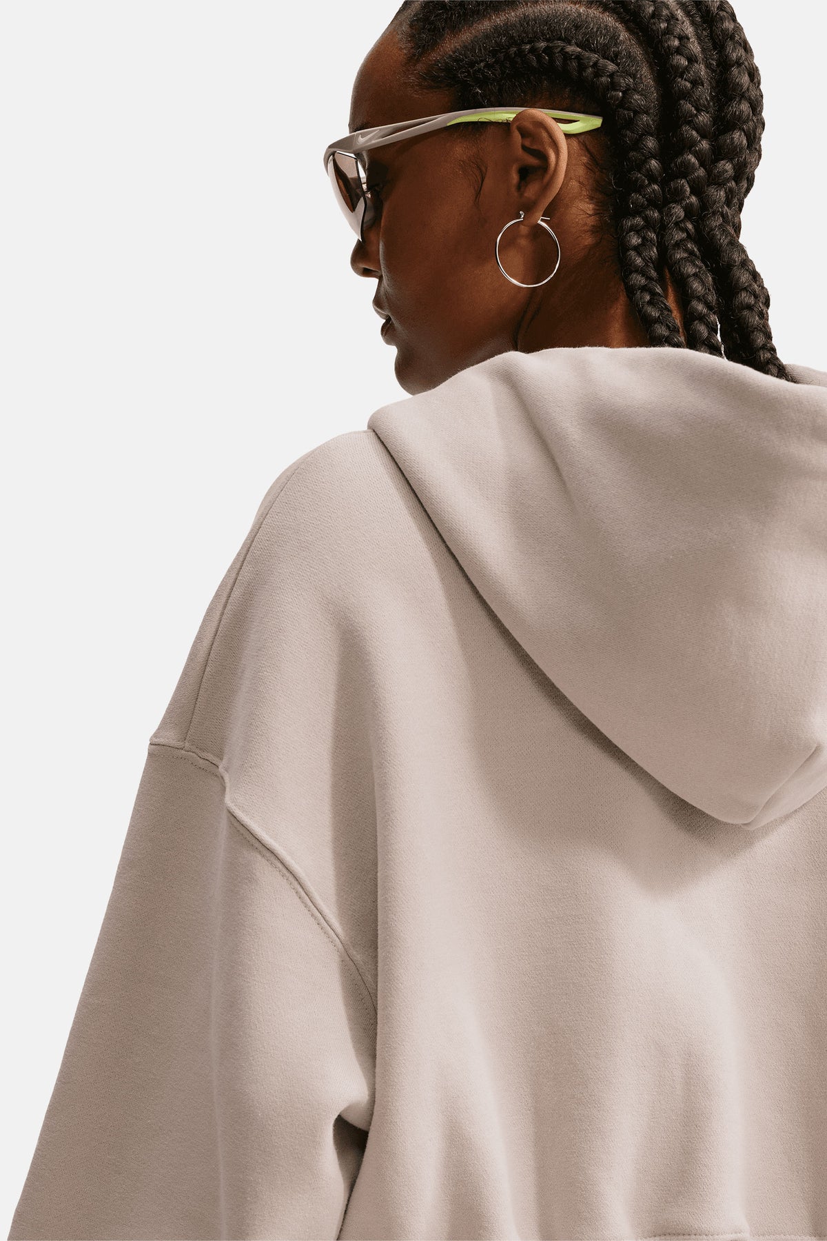 Women's Oversized Full-Zip Cropped Hoodie