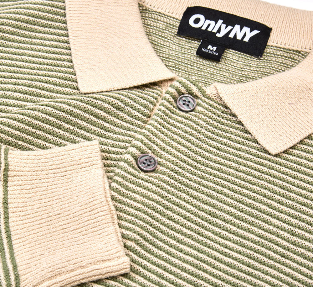 Linen Stripe Knit Polo