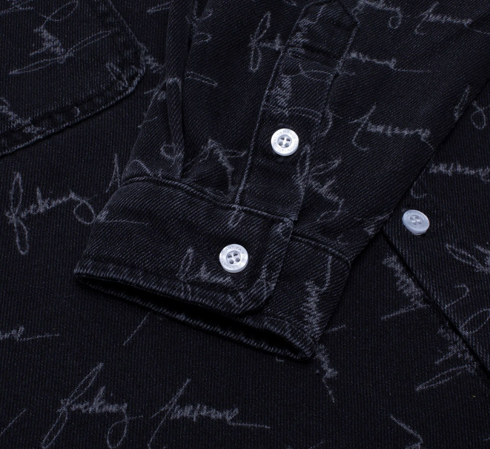 CURSIVE WASHED DENIM OVERSHIRT