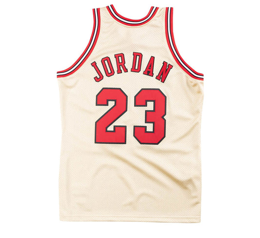 1995 MICHAEL JORDAN BULLS GOLD NBA AUTHENTIC JERSEY