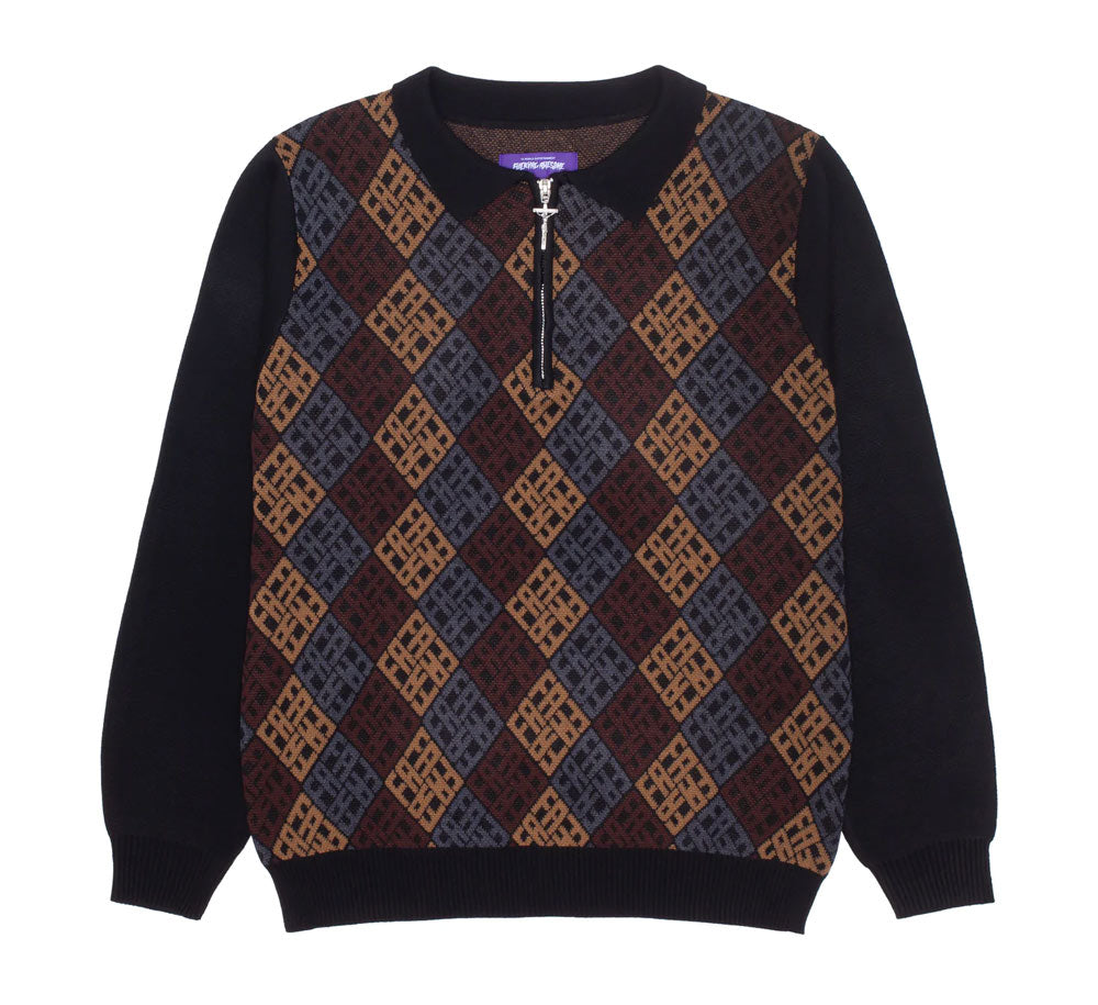 トップス FA monogram 1/4 zip knit fa-monogram-BLACK-1.jpg?v=