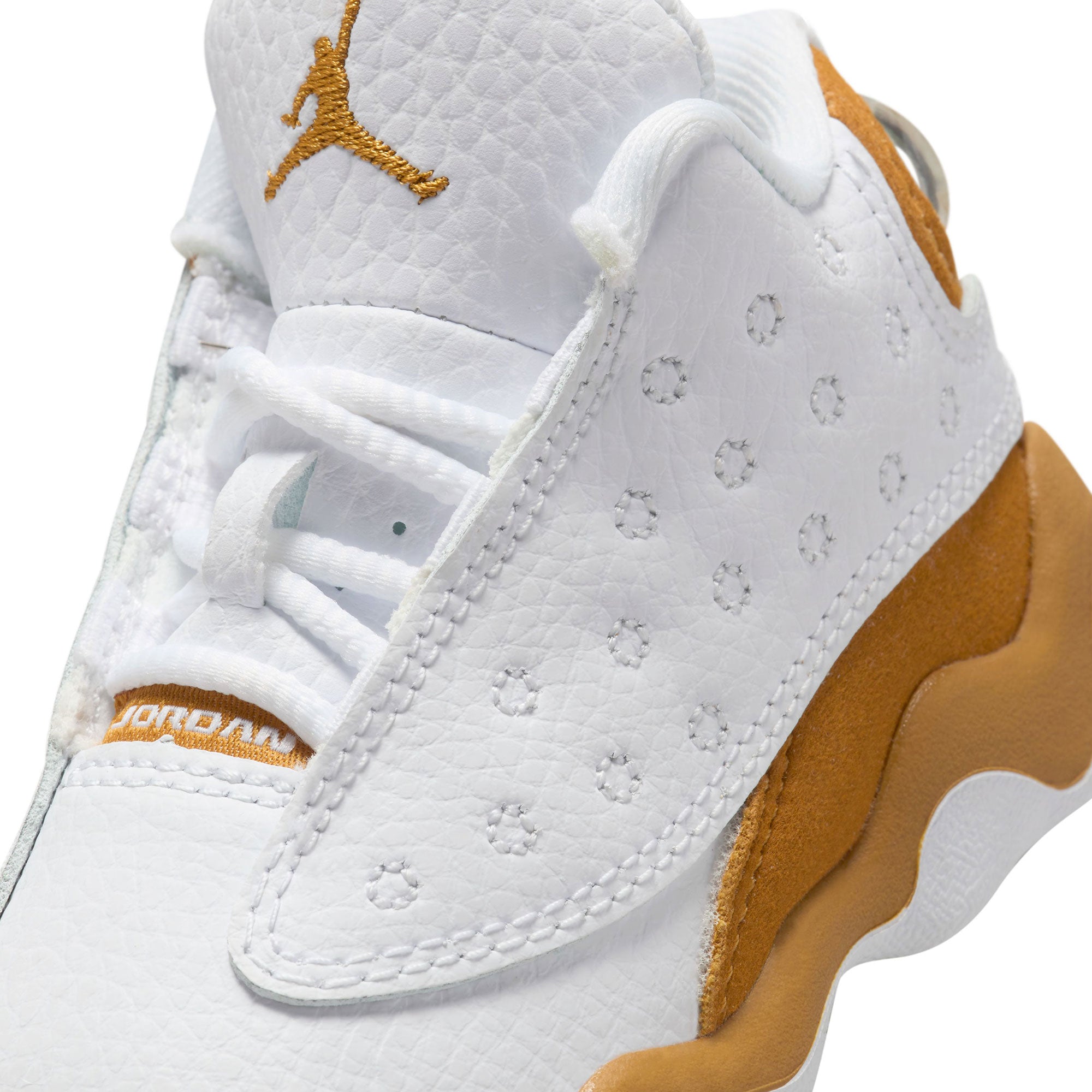 white and gold 13 jordans
