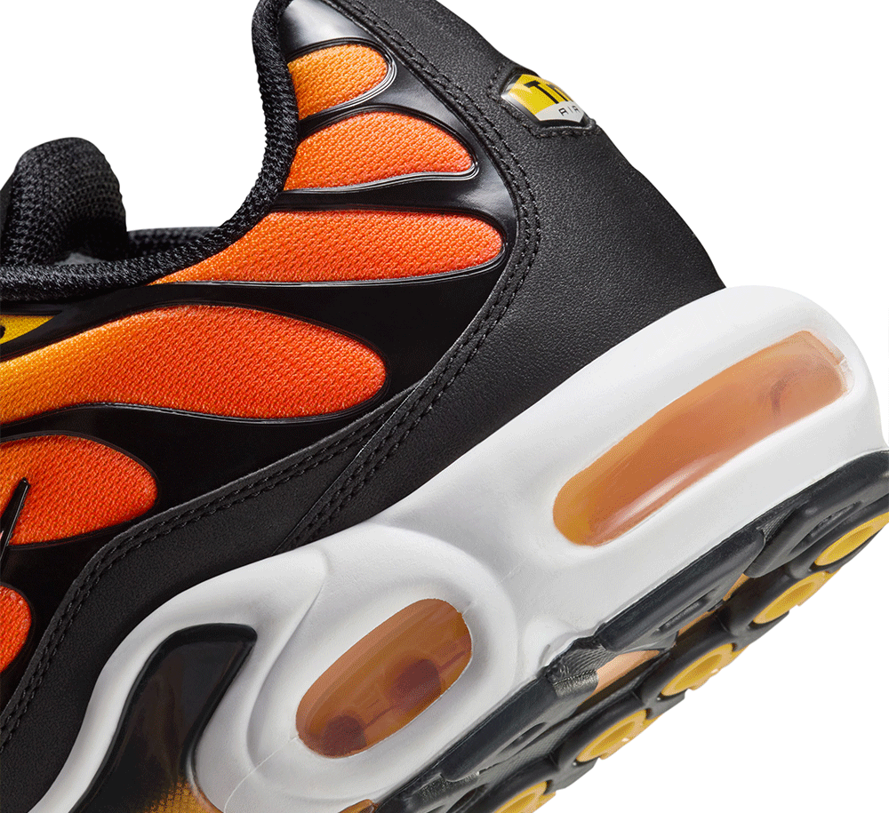 orange and yellow nike air max plus
