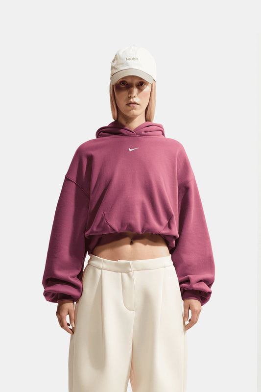 Women's Nike Studio Fleece Medium Weight Oversized Cropped Hoodie