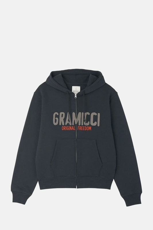 Spell Out Zip Hooded Sweatshirt