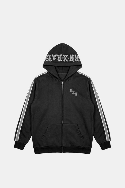 Sport Stripe Zip Up Hoodie