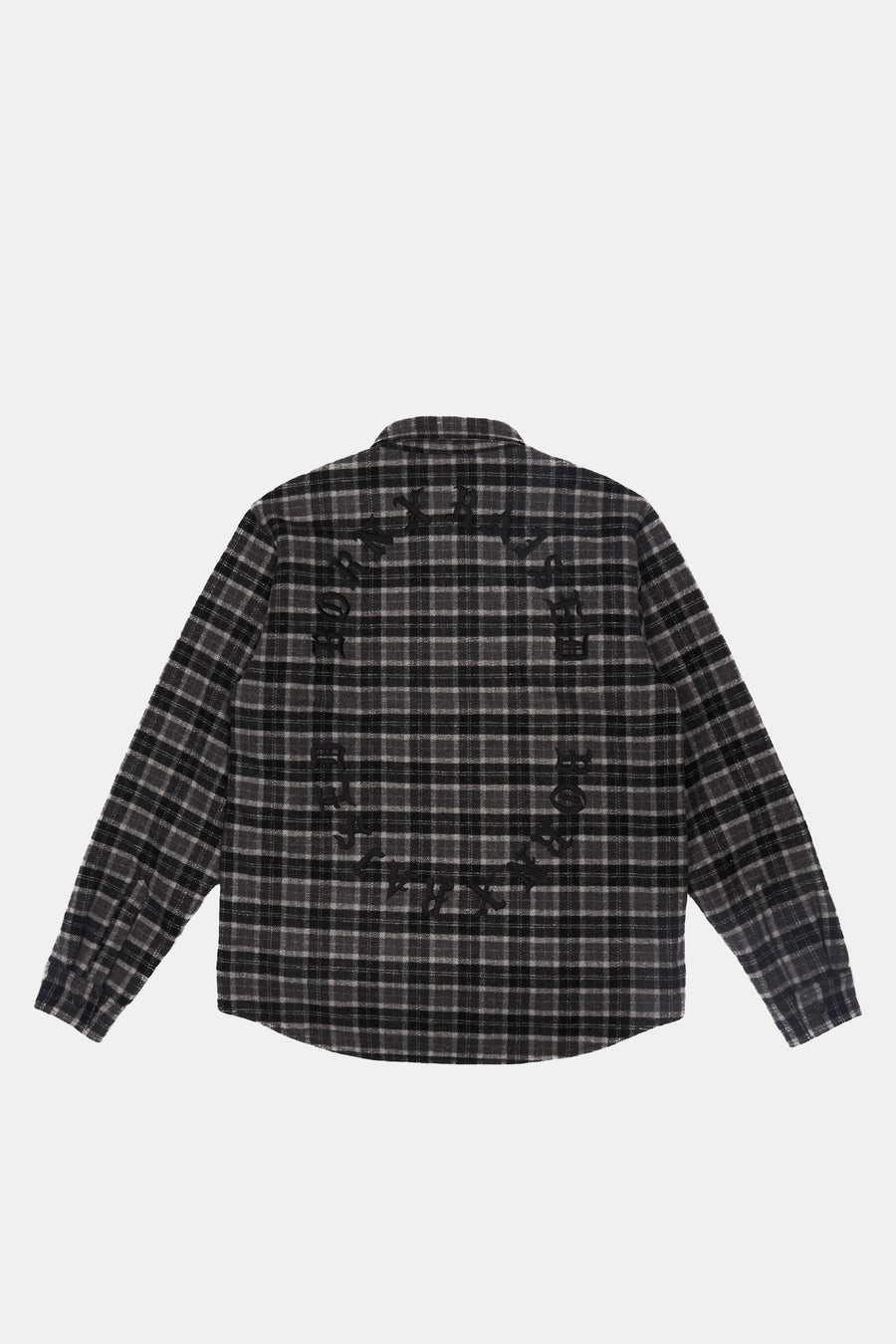 Embroidered Flannel Shirt Jacket