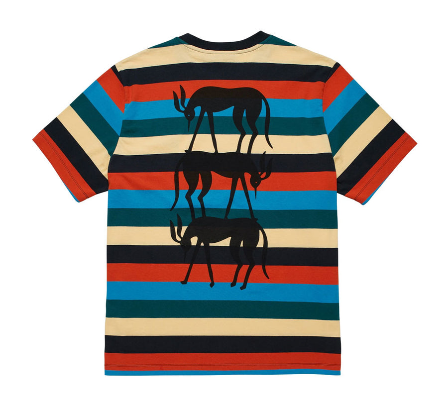 STACKED PETS ON STRIPES T-SHIRT