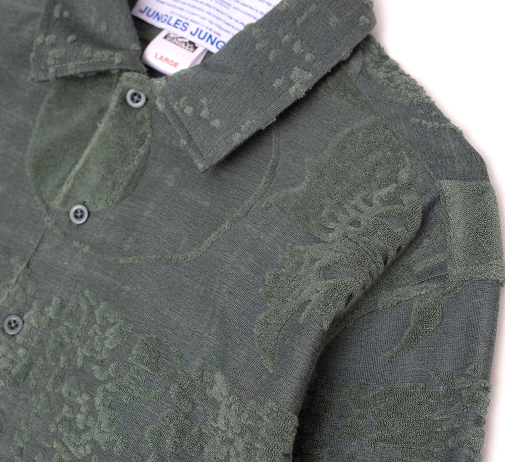 Symbols Terry Towelling Long Sleeve Button Up