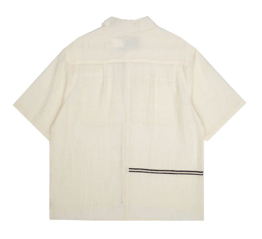 Weave Trim Button Up Shirt