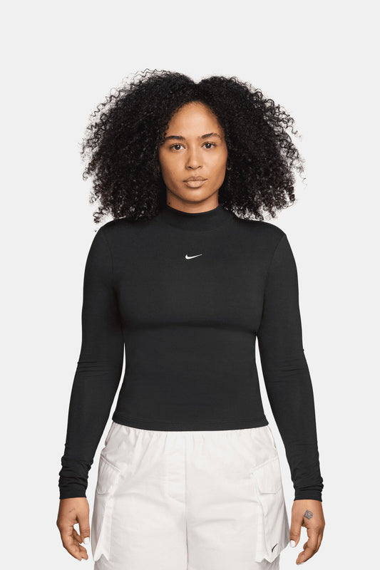 Women's Slim Long-Sleeve Mock-Neck T-Shirt
