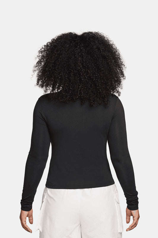 Women's Slim Long-Sleeve Mock-Neck T-Shirt